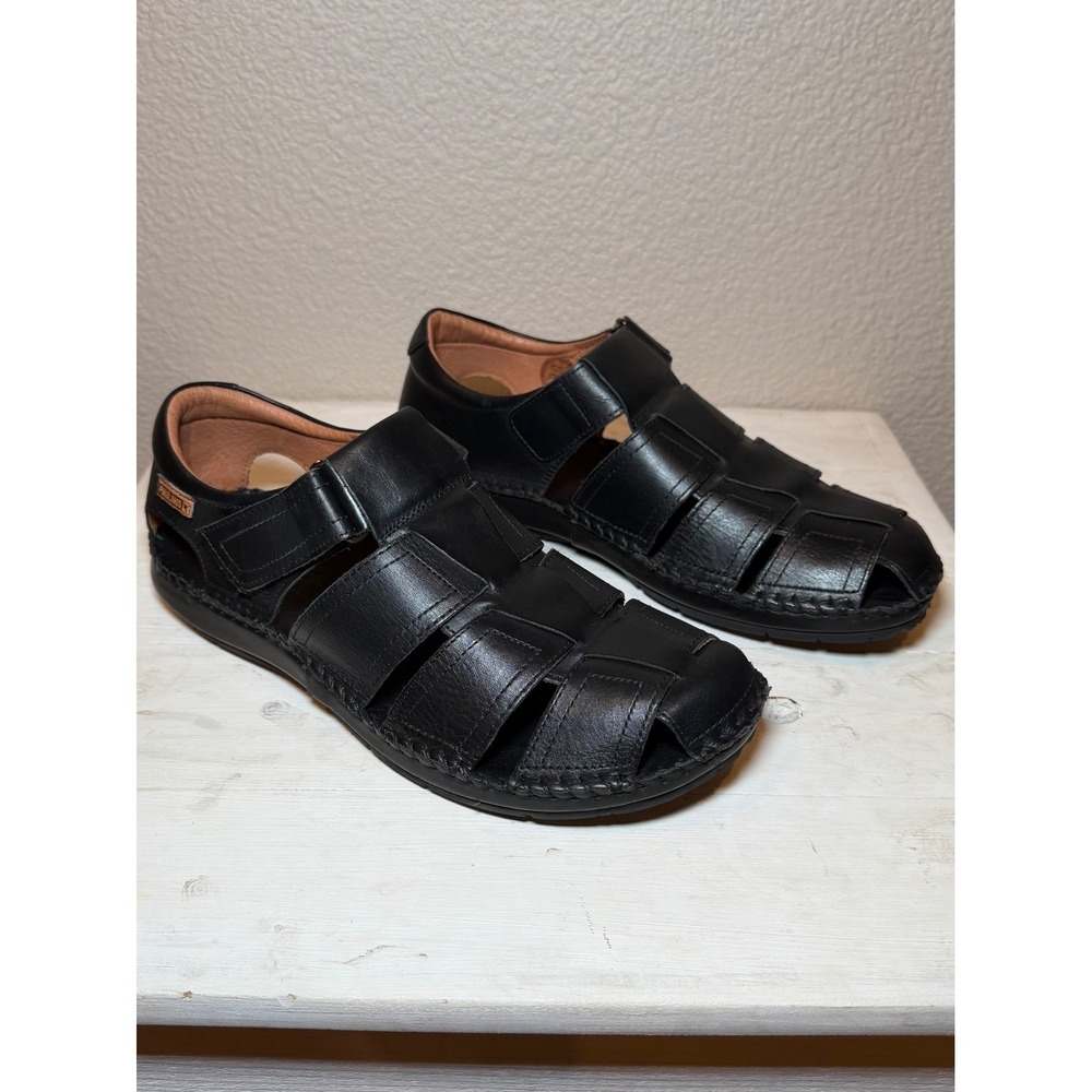 Pikolinos Tarifa 06J-5433 Fisherman Sandals Black 44 Leather Comfort Casual